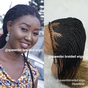 Braided wig: two tone cornrow braided wig preorder